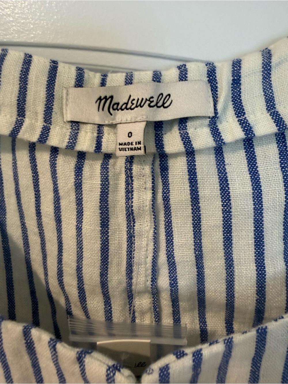 Madewell The Harlow Linen Blue & White Tank & Wide Leg Pants - Picture 3 of 10